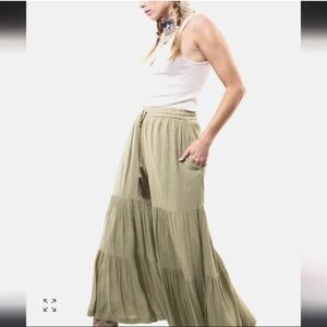 Arrata Silent Journey Wise Leg Palazzo Pants - Sage